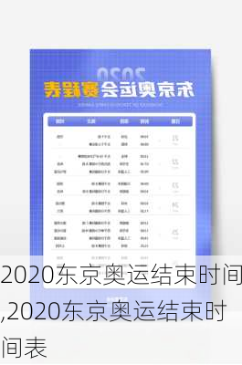 2020东京奥运结束时间,2020东京奥运结束时间表