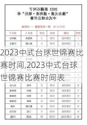 2023中式台球世锦赛比赛时间,2023中式台球世锦赛比赛时间表