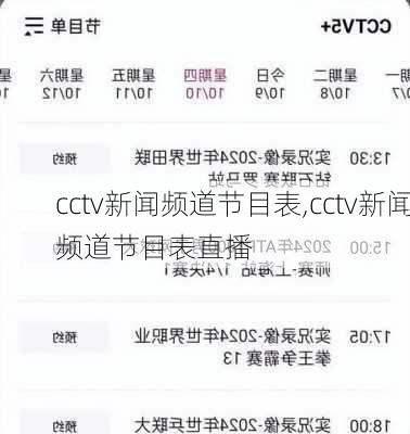 cctv新闻频道节目表,cctv新闻频道节目表直播