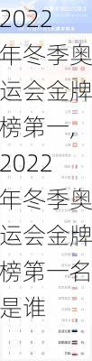 2022年冬季奥运会金牌榜第一,2022年冬季奥运会金牌榜第一名是谁