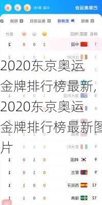 2020东京奥运金牌排行榜最新,2020东京奥运金牌排行榜最新图片