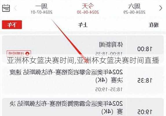 亚洲杯女篮决赛时间,亚洲杯女篮决赛时间直播