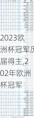 2023欧洲杯冠军历届得主,202年欧洲杯冠军