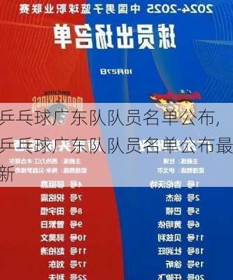 乒乓球广东队队员名单公布,乒乓球广东队队员名单公布最新