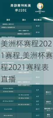 美洲杯赛程2021赛程,美洲杯赛程2021赛程表直播