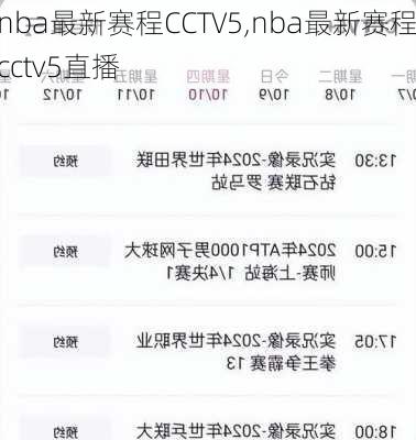 nba最新赛程CCTV5,nba最新赛程cctv5直播